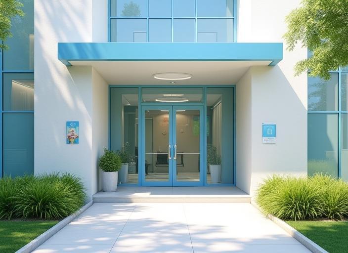 Entrée lumineuse et accueillante de la clinique vétérinaire.